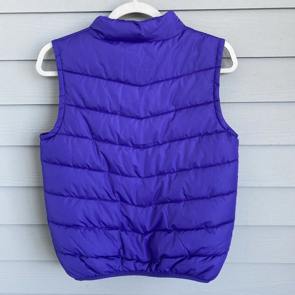Converse All Star Youth Puffer 10-12‎ Unisex Full Zip Vest Jacket Purple Solid